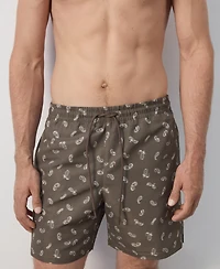 Mango Men's Drawstring Printed Swimsuit