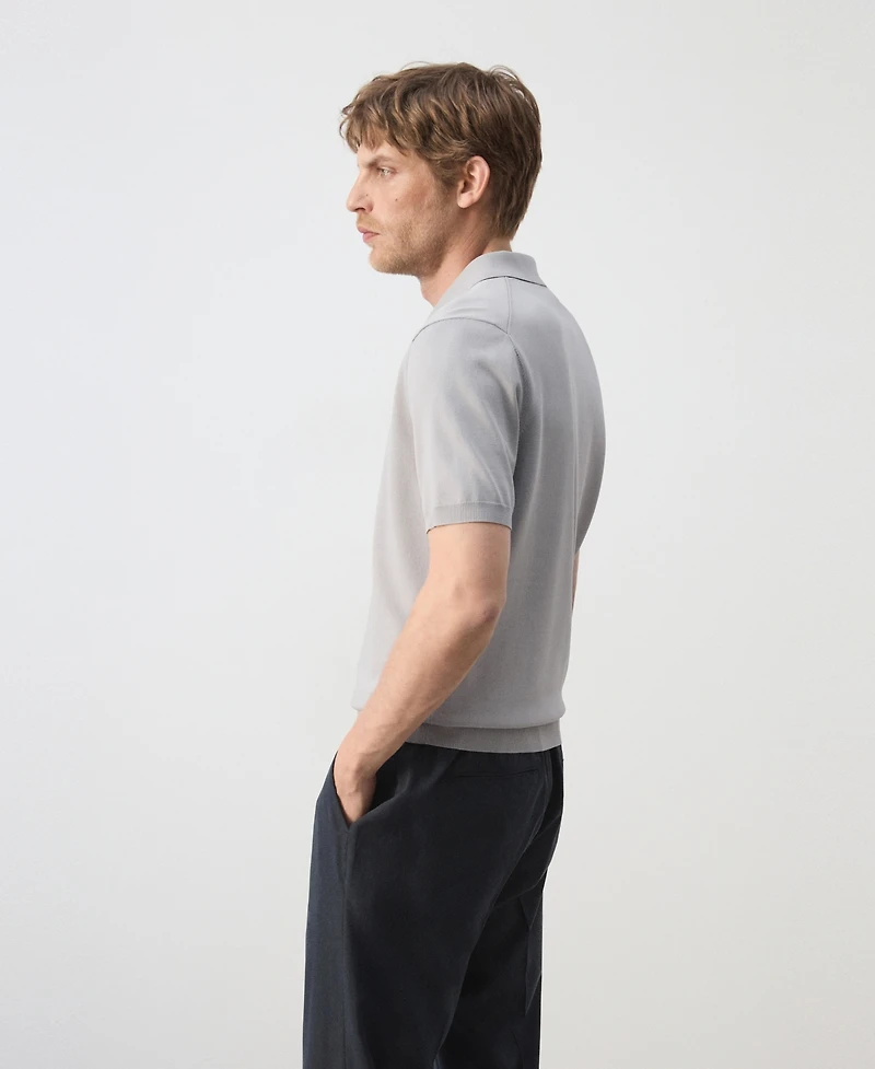 Mango Men's Knitted Zip Polo Shirt