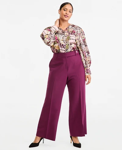 Karl Lagerfeld Paris Plus Woven Wide-Leg Pants, Created for Macy's