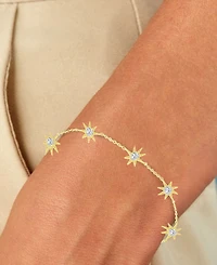 Macy's 14k Gold Over Sterling Silver Cubic Zirconia Sun Station Bracelet