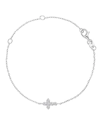 Macy's Rhodium Over Silver Cubic Zirconia Cross Bracelet