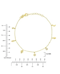 Macy's 14k Gold Over Sterling Silver Cubic Zirconia Heart Hamsa Bracelet