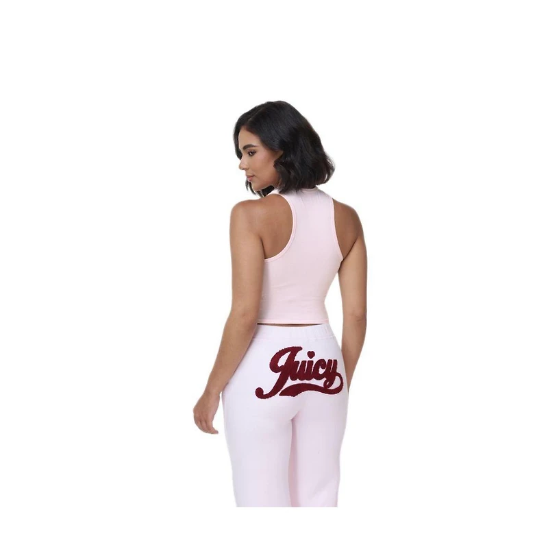 Juicy Couture Women's High Neck Crop Tank, Soft glow