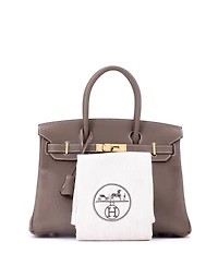 Pre-Owned HERMES Birkin 30 Handbag Clemence with Gold Hardware