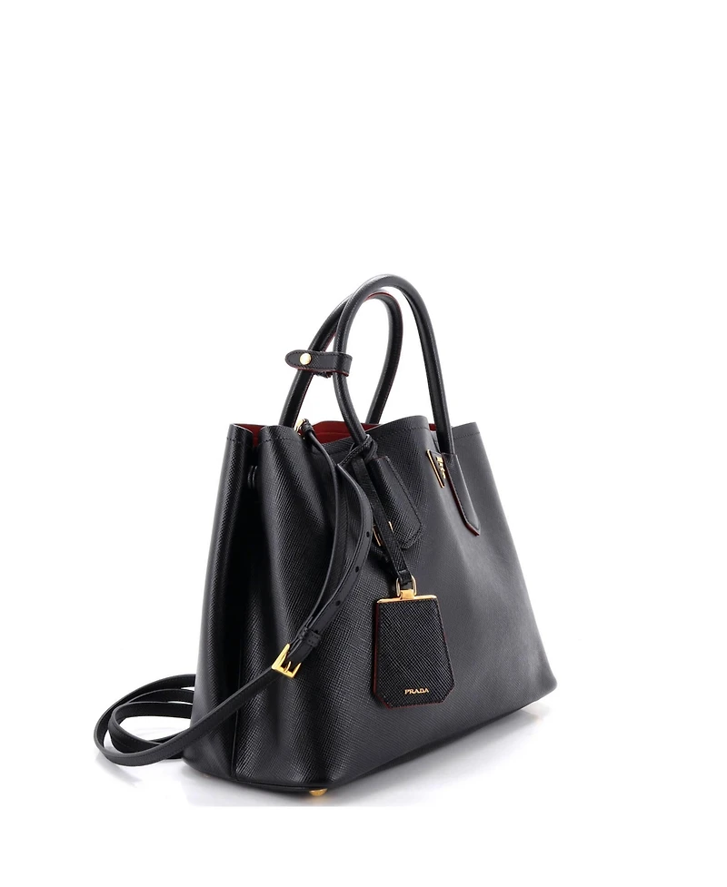 Pre-Owned Prada Medium Cuir Double Tote Saffiano Leather