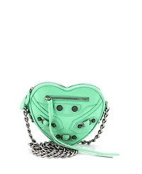 Pre-Owned Balenciaga Mini Le Cagole Giant Studs Heart Chain Bag Leather