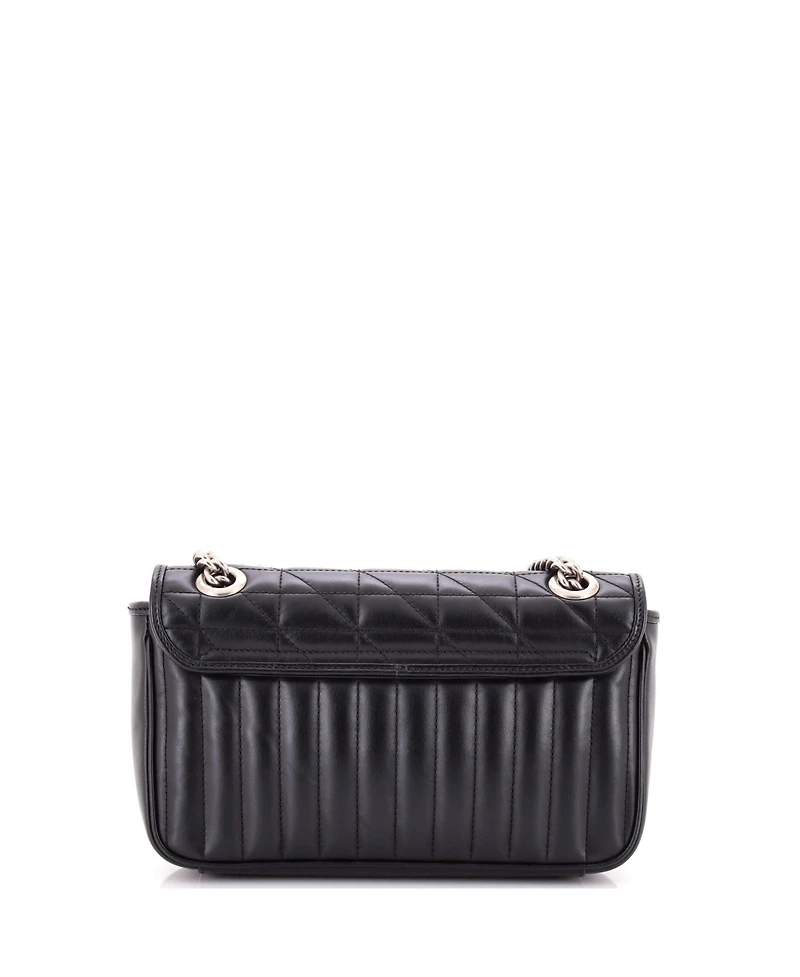 Pre-Owned Gucci Small Gg Marmont Flap Bag Mixed Matelasse Leather