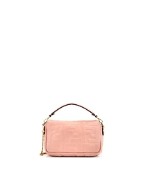 Pre-Owned Fendi Mini Baguette Nm Bag Zucca Embossed Leather