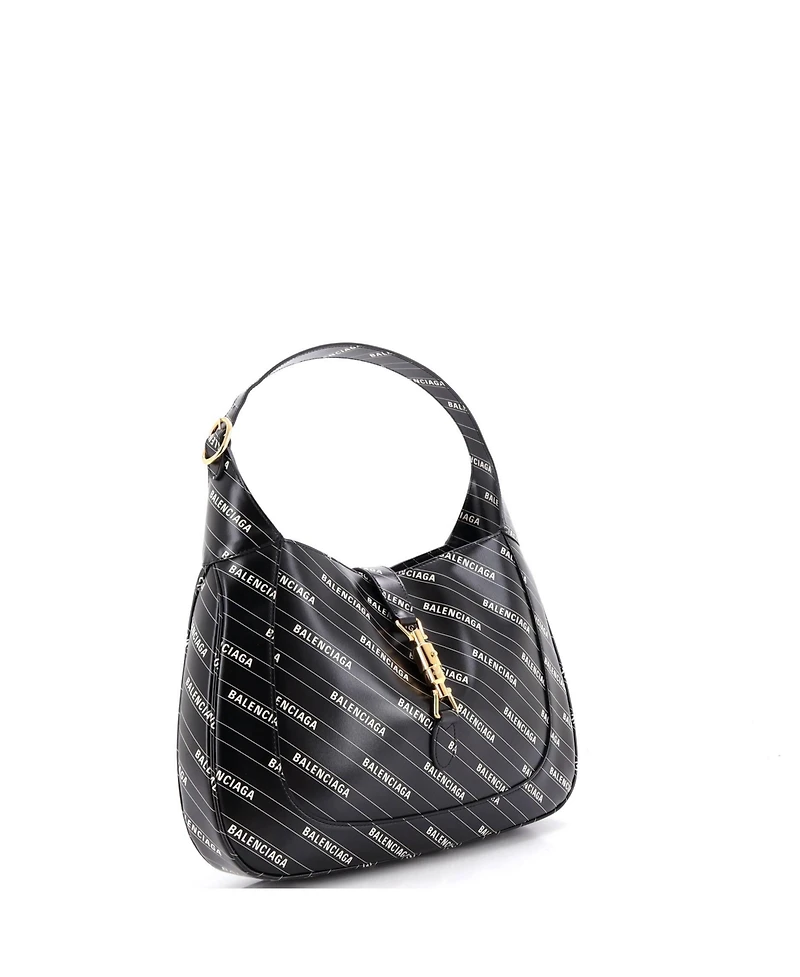 Pre-Owned Gucci Medium x Balenciaga The Hacker Project Jackie 1961 Hobo Printed Leather