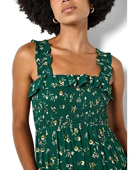Apricot Women's Ditsy-Floral Tiered-Ruffle Smocked Maxi Dress