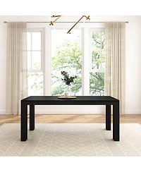Plank+Beam 72" Modern Dining Table for 6, Solid Wood Rectangular Kitchen/Dining Room, Seashell Wirebrush