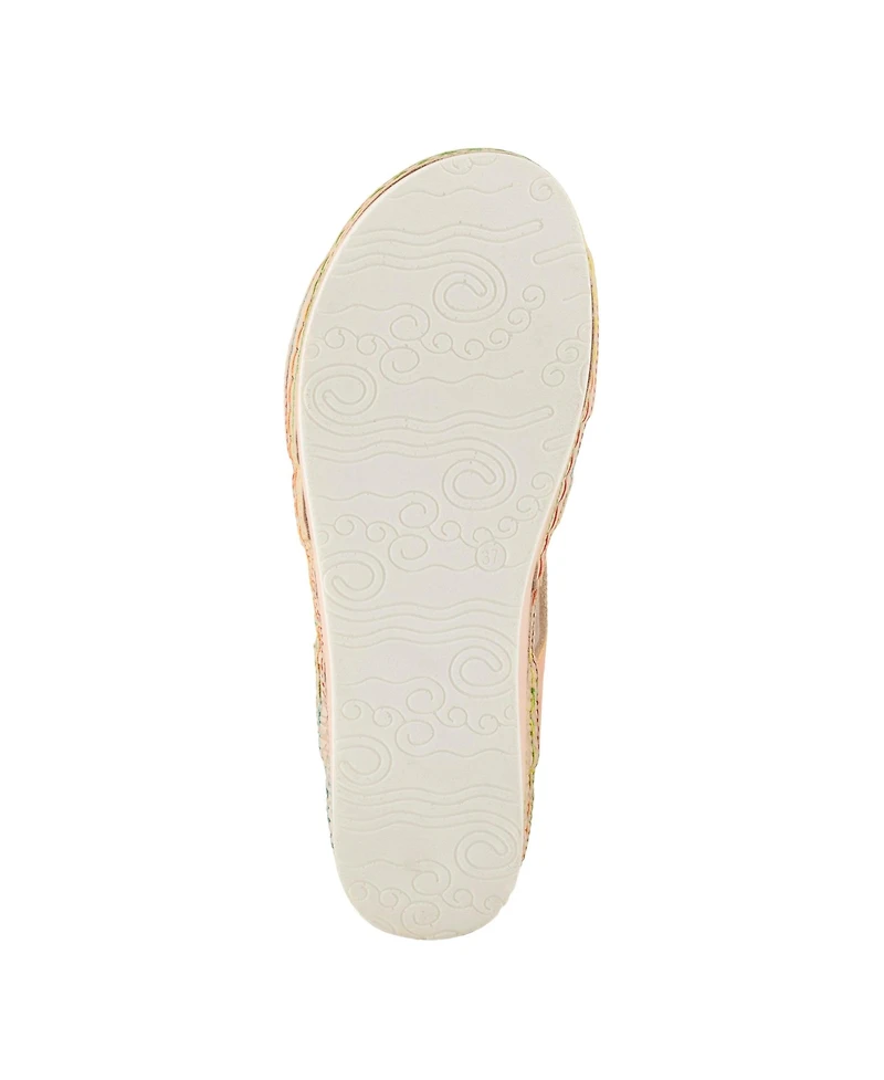 L'Artiste Women's Wedge Sandal with Ankle Strap
