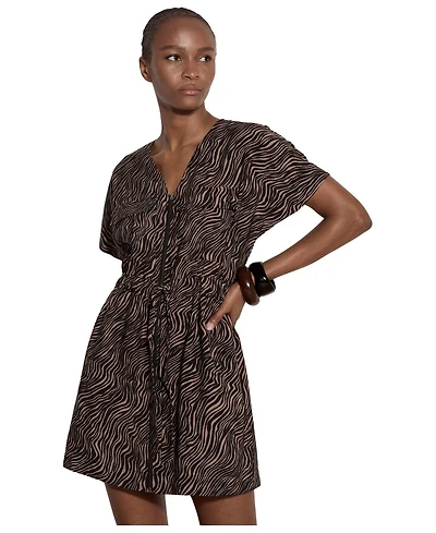 Apricot Women's A-Line Zebra-Print Mini Dress