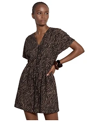Apricot Women's A-Line Zebra-Print Mini Dress