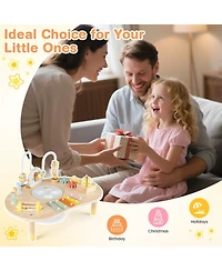 Hongge 7-in-1 Wooden Activity Table, Ages 12 Months+
