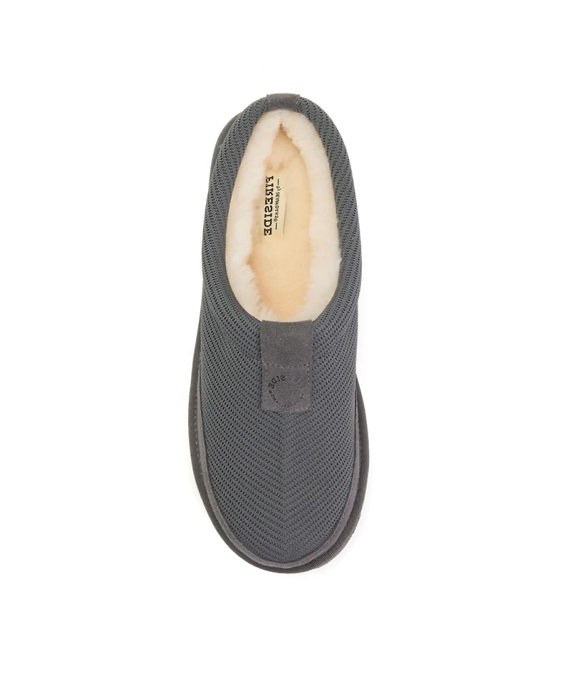 Dearfoams Men's Fireside by Grafton Sport Knit Water Repellent Twill Clog Slippers