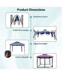 Gouun 2-Tier Pop-Up Gazebo Tent with Mesh Screens