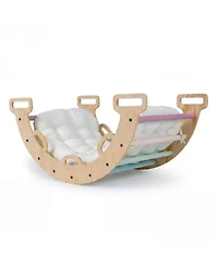 Sugift Montessori 3-in-1 Wooden Rocking Climbing Arch
