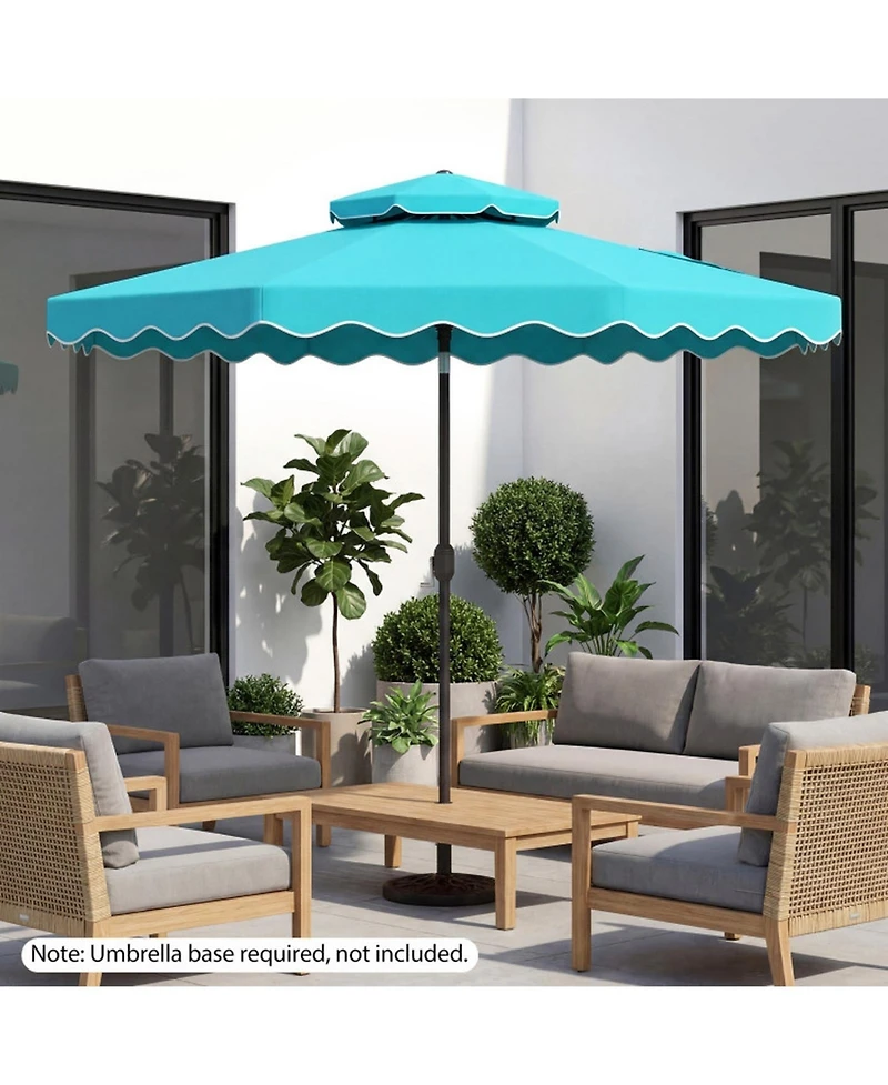 Gouun 10 Feet Outdoor Patio Umbrella with Push Button Tilt and Crank Lift