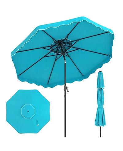Gouun 10 Feet Outdoor Patio Umbrella with Push Button Tilt and Crank Lift