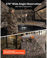 Hongge Silent Magnetic Door Ground Hunting Blind for 4 to 5 People