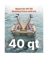 Hongge 40 Qt Floating Ice Chest Cooler with Dry Storage Compartment