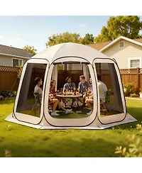 Gouun 12 x 11 ft Pop Up Screen House Tent for 10 to 12 People with Carry Bag