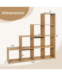 Sugift 4-Tier 10-Cube Bookshelf with 2 Anti-Tipping Kits for Home Office