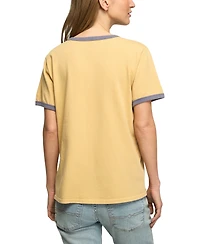 Lucky Brand Women's The Beach Boys Emblem Retro Graphic Ringer Tee