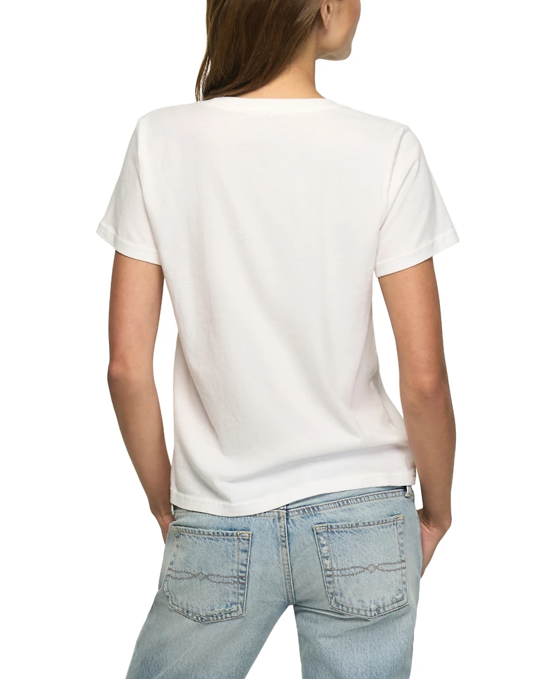 Lucky Brand Women's Heart Frame Floral Classic Crew T-Shirt