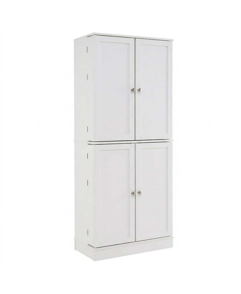 Sugift 65.5 Inch Freestanding Kitchen Pantry Cabinet Tall Buffet Cupboard with 4 Doors 16 Door Shelves