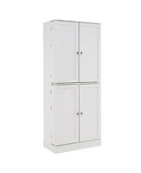 Sugift 65.5 Inch Freestanding Kitchen Pantry Cabinet Tall Buffet Cupboard with 4 Doors 16 Door Shelves