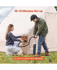 Hongge Inflatable 3 to 5 Person Camping Tent with Stove Jack