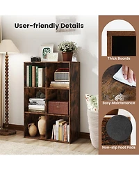 Sugift Modern 6-Cube Bookcase with Anti-Tipping Kits for Bedroom Living Room