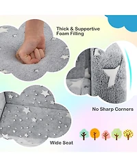 Sugift 2-in-1 Folding Kids Couch with Blanket Glow in the Dark