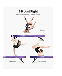 Hongge 8 ft Adjustable Gymnastics Balance Beam with 5 Heights