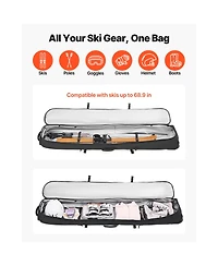 Hongge Padded Snowboard Roller Bag Fits Skis up to 68.9 in