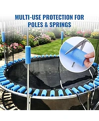 Yescom 6 Pcs Trampoline Replacement Poles with Clamps and 12 Pcs Trampoline Pole Foam Sleeves, Universal Hardware for Straight Poles