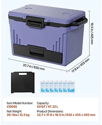 Hongge 50 Qt Hard Cooler Chest Holding Ice up to 48 Hours