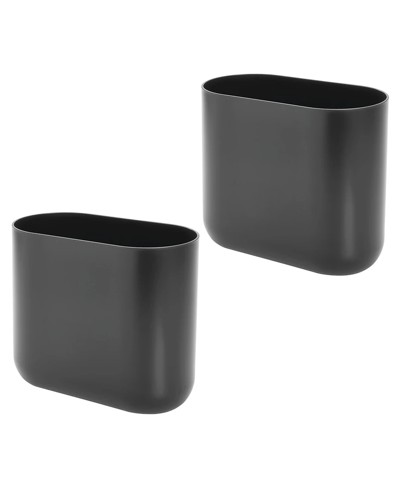 iDesign Small Plastic 1.9 Gallon Oval Bathroom Trash Can