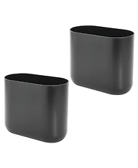 iDesign Small Plastic 1.9 Gallon Oval Bathroom Trash Can