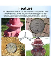 Xdovet Water Meter Box Key A Tool for Valves Gas Systems and Fire Hydrants