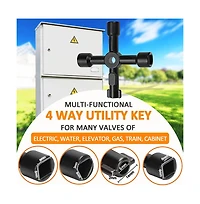 Xdovet Water Meter Key 4 Way Shut Off Valve Wrench T-handle