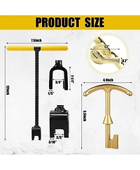 Xdovet Water Meter Key Steel Wrench T-Handle 4-Way Valve Tool