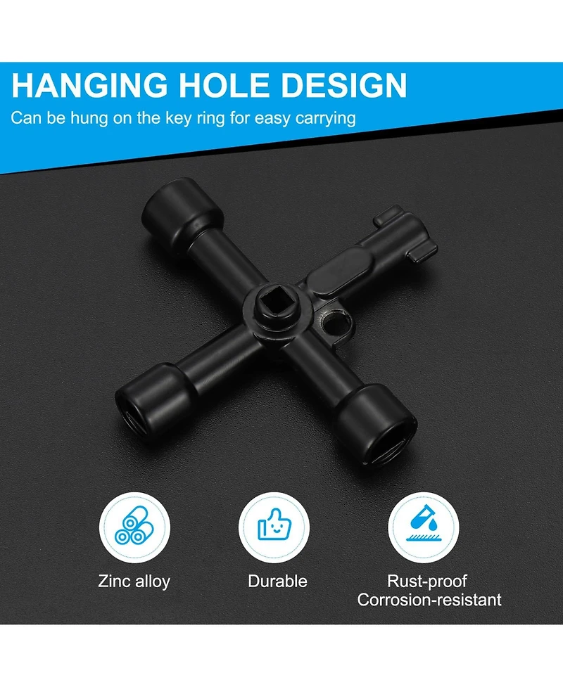 Xdovet 4 Way Utility Key Multifunction Wrench For Valve Spigots Cabinet