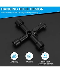 Xdovet 4 Way Utility Key Multifunction Wrench For Valve Spigots Cabinet