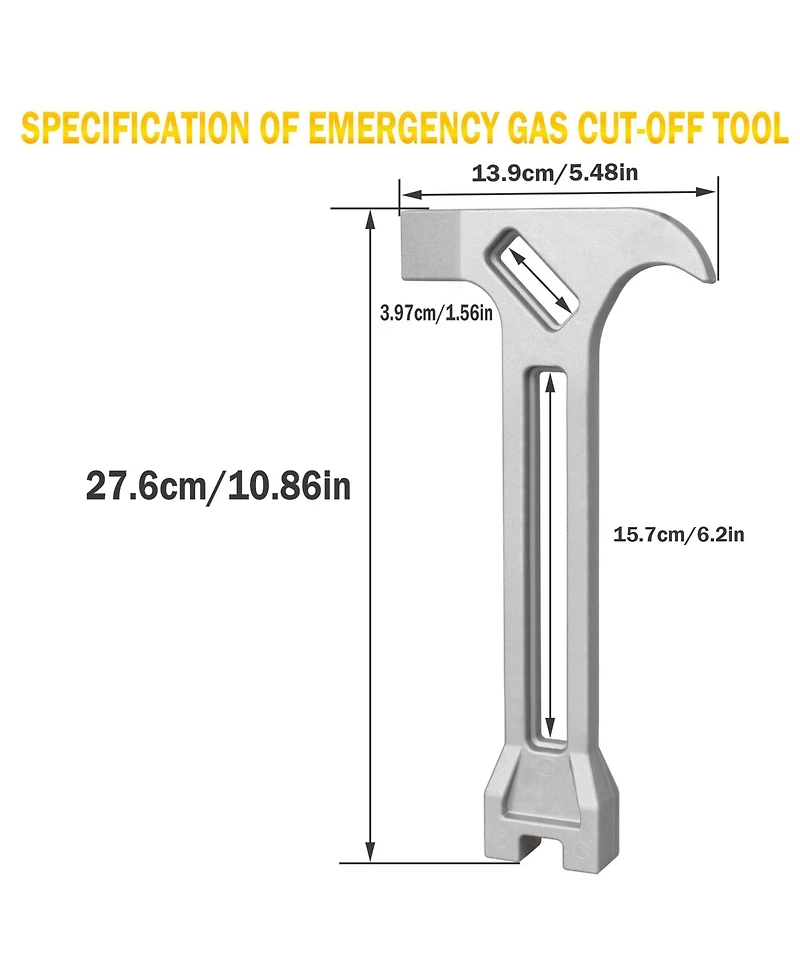 Xdovet Gas Shut Off Wrench 4-in-1 Emergency Tool 2pieces