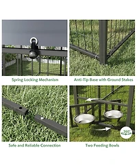 Aecojoy 10x20 Ft Outdoor Dog Kennel Extra Large Run with Roof Rust Resistant Steel Tube