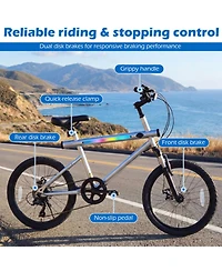 Hongge 20-Inch Commuter Bicycle Featuring Dual Disc Brakes