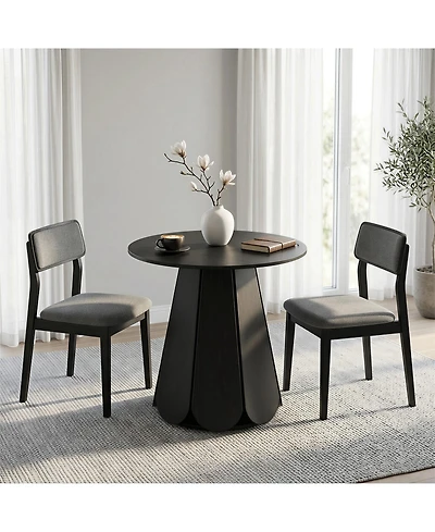 gaomon 31.5" Round Dining Table, Small Circle Kitchen Table for 2-4 People, Modern Farmhouse Wood Dinning Room Tables with Pedestal Base